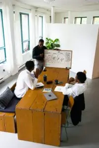 South African small business team reviewing productivity tools together